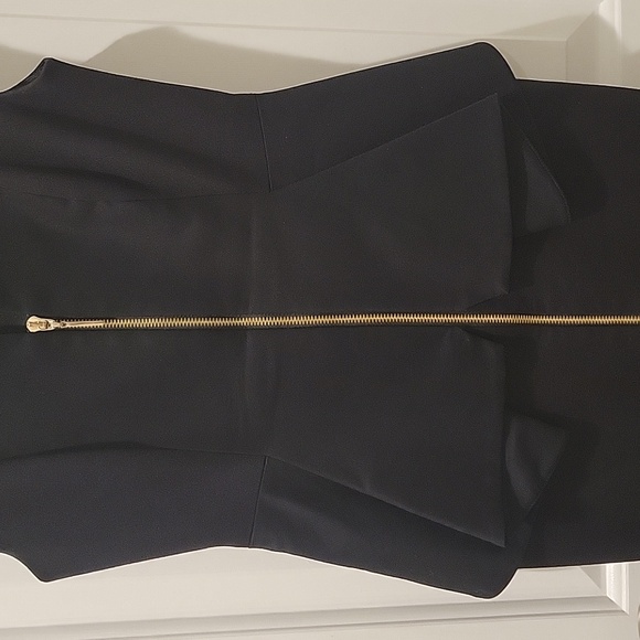 Ted Baker Peplum Black dress with front gold zipper detail - Picture 5 of 7